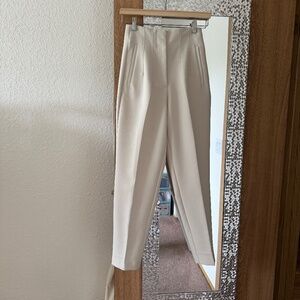 Zara high waist pants, cream color, XS